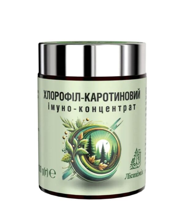 Хлорофіл-каротиновий Імуно-концентрат універсальний для всієї сім’ї (скло100 г)