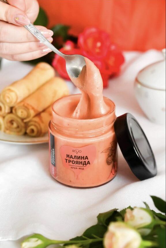 Крем-мед Малина-троянда